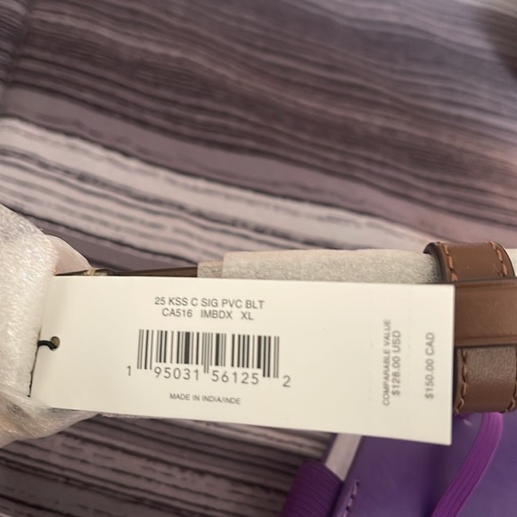 Signature Buckle Belt 25Mm Color Gold/Khaki Saddle Size Extra Large - Picture 4 of 4